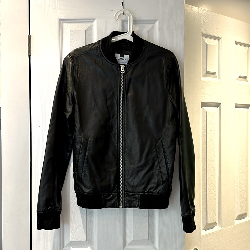 TOPMAN Vegan leather bomber jacket